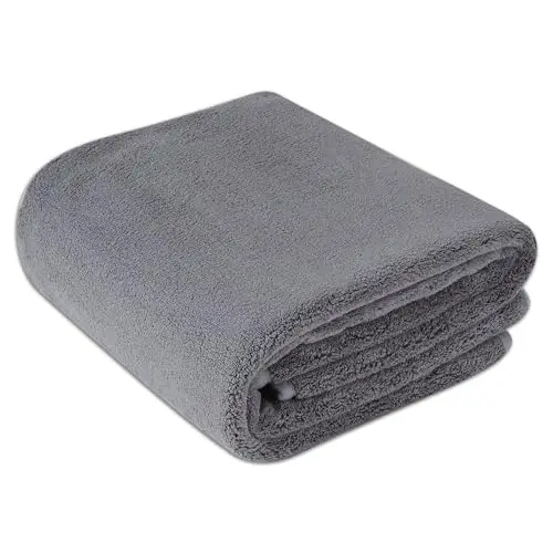 Amazon Basics gray large car drying towel