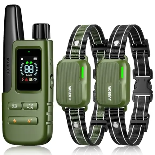 Jugbow green camouflage dog shock collar for two dogs with remote