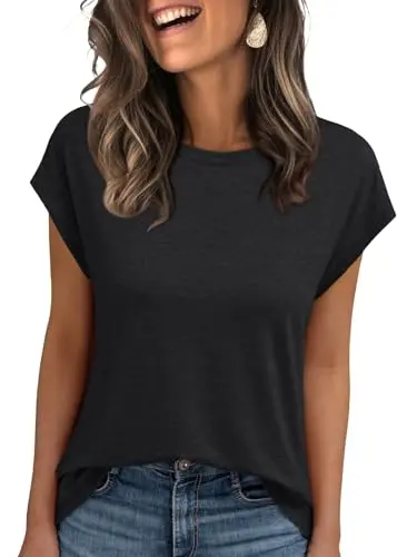 AUTOMET women's cap sleeve business casual t-shirt