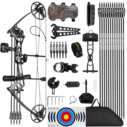 Lanneret P3 compound bow in black for adult beginners