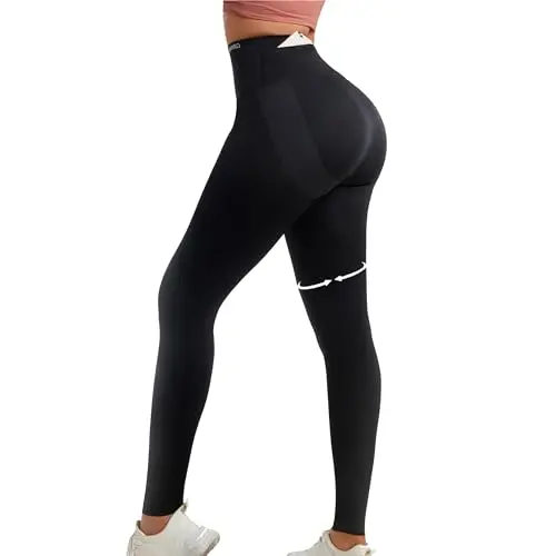 Curvphilo women's compression leggings with butt lifting band and pockets