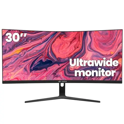 CRUA 30-inch ultrawide curved monitor with minimalist black stand