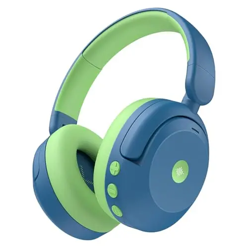 iClever BTH20 kids wireless noise cancelling headphones in blue color