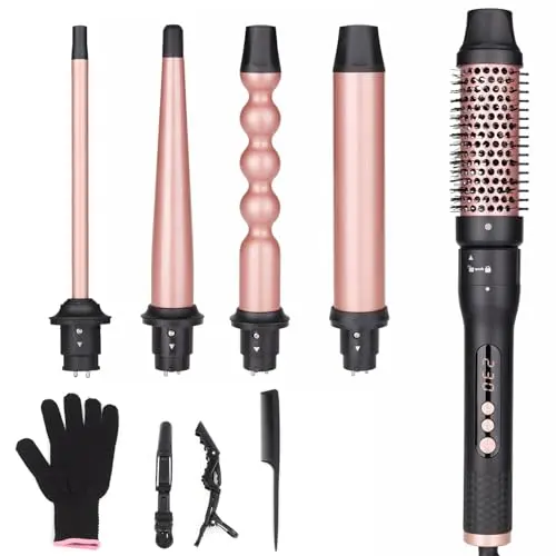 UNOBEY 5 in 1 curling iron set with multiple interchangeable barrels