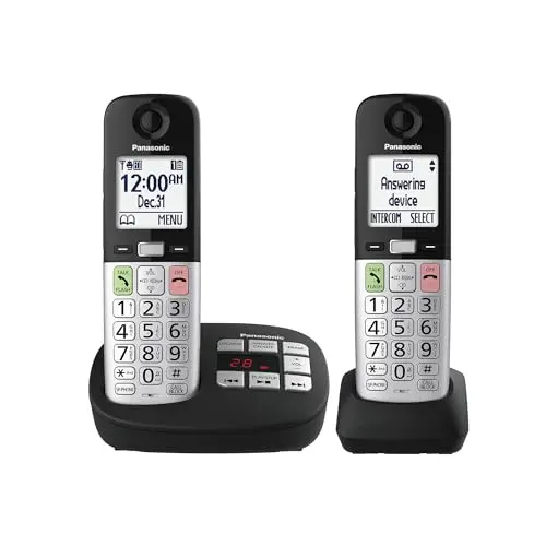 Panasonic cordless phone for seniors with flashlight and large display