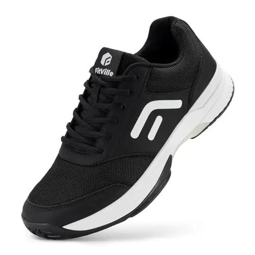 FitVille extra wide pickleball shoes in black color