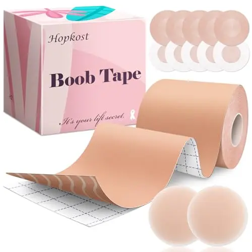 Hopkost breast lift tape with nipple covers for large breasts