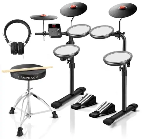 HAMPBACK MK-0 electronic drum set with mesh pads and compact rack