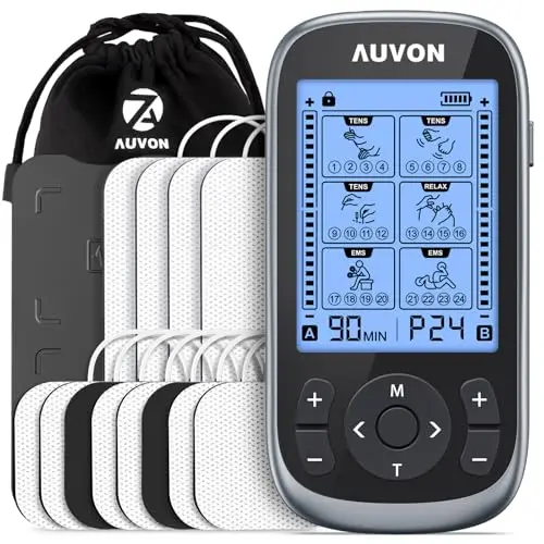 AUVON 3-in-1 TENS unit muscle stimulator for back pain