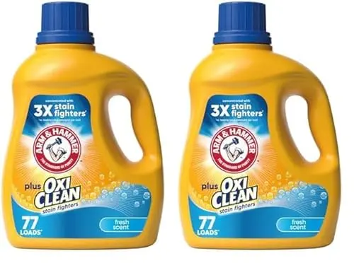 Arm & Hammer Plus OxiClean liquid laundry detergent bottle
