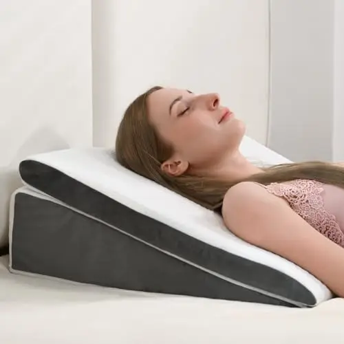 Vekkia two-piece wedge pillow set with adjustable memory foam