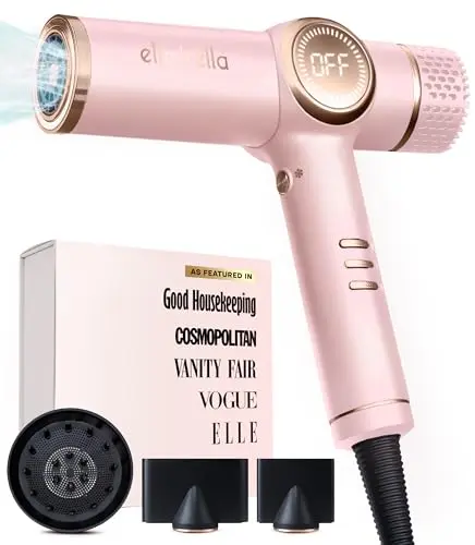 ELLA BELLA Professional Ionic Hair Dryer with pink diffuser attachment