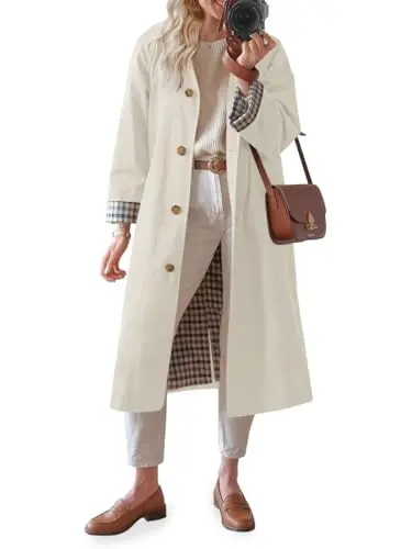 Tankaneo women's long oversized trench coat