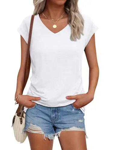 AUTOMET women's v-neck t-shirt in white