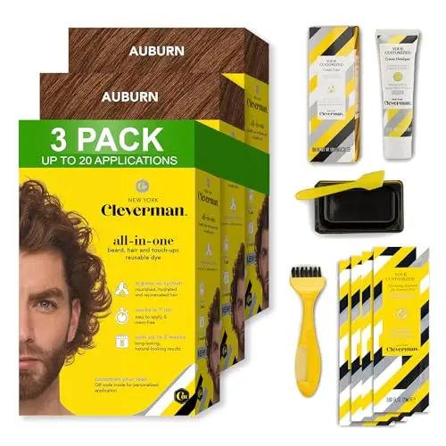 CLEVERMAN Auburn hair and beard dye kit for men