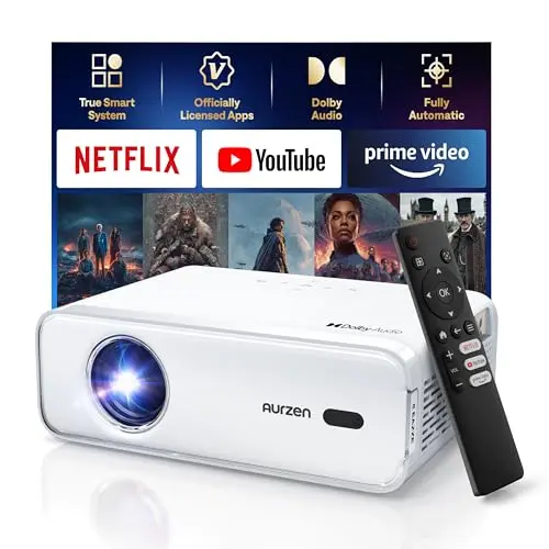 Aurzen EAZZE D1 smart projector with auto focus for outdoor movies