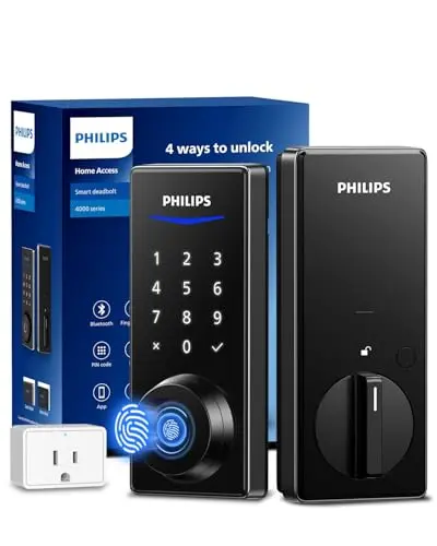 Philips Wi-Fi smart door lock with fingerprint sensor in matte black