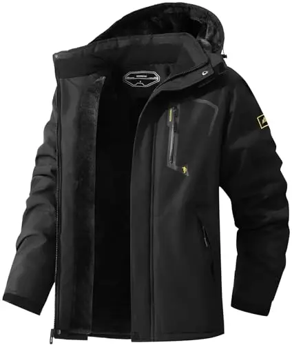 MAOYSSEN men's ski jacket with waterproof design and fleece lining for winter sports
