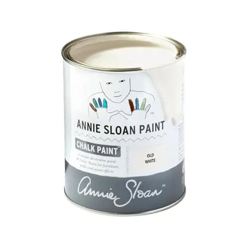 Annie Sloan Chalk Paint in Old White color showing matte finish on wood surface