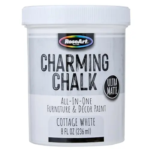 Charming Chalk All-In-One paint in Cottage White showing ultra-matte finish