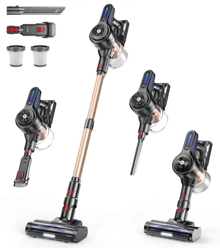 NADALY cordless vacuum cleaner with anti-tangle brush and large dust cup