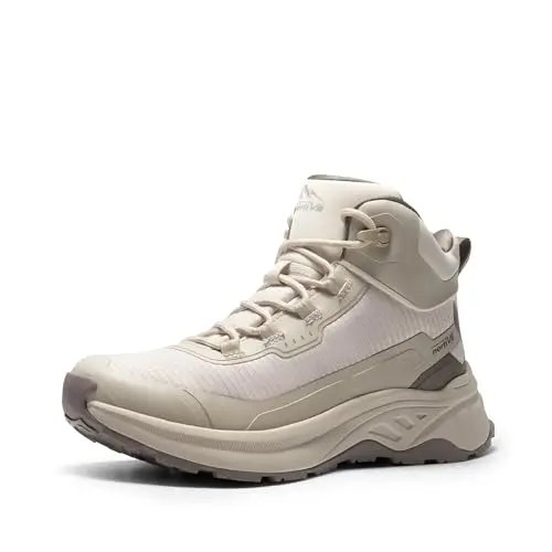 NORTIV 8 Women's Lightweight Waterproof Hiking Boots on a forest path