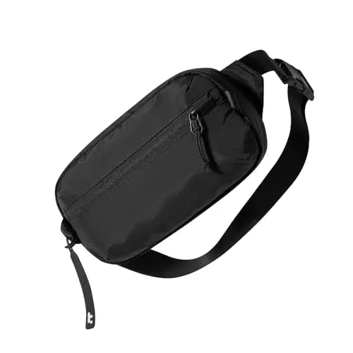 tomtoc 1.5L sling bag in black with RFID blocking features