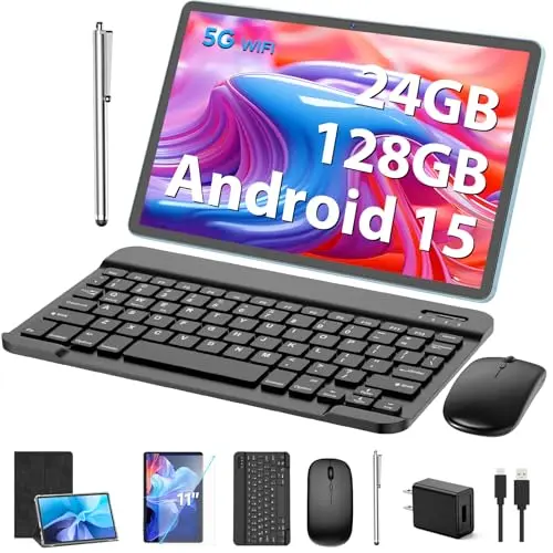 Suicoey Android tablet with keyboard, mouse, and stylus included