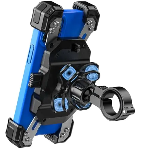 VAZESWIN motorcycle phone mount with quick lock and vibration dampener