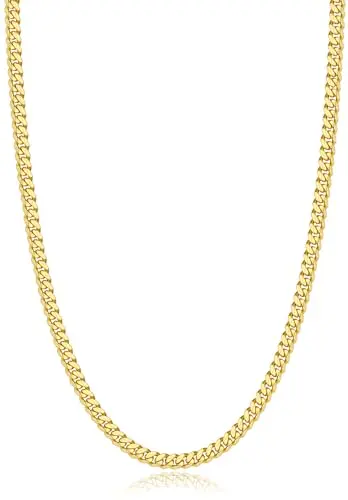 3.5mm Cuban link gold chain for men with diamond-cut links