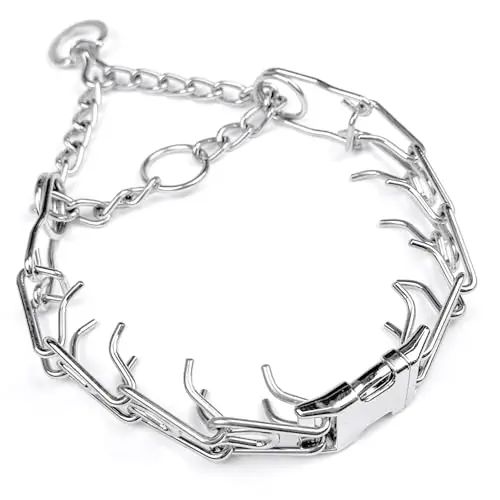SANFENGPET dog prong collar with quick release buckle and extra links