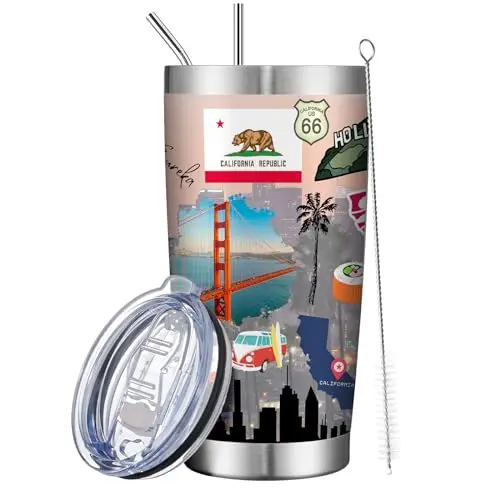 SMLIXE California State travel mug with U.S. landmark design