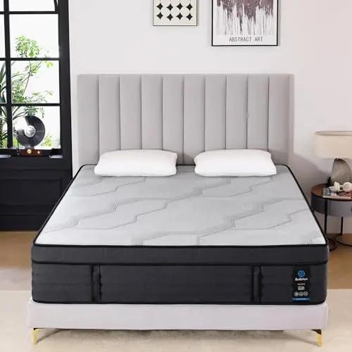 Suiforlun hybrid mattress with gel and bamboo charcoal memory foam