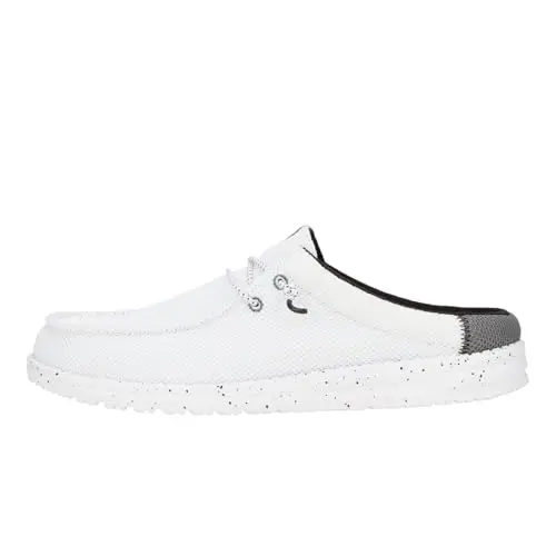 HEYDUDE Wally slip-on loafers in white and black casual style