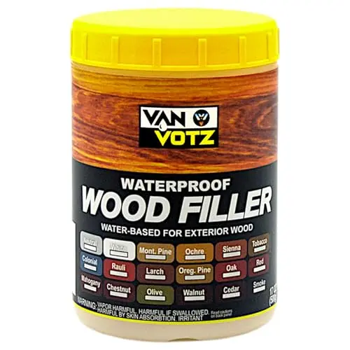 VAN VOTZ waterproof wood filler for exterior wood repairs and staining