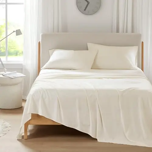 Comfort Spaces cooling sheets in cream color