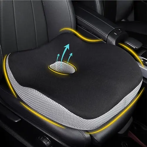 Allaboutsla memory foam car seat cushion with height increase