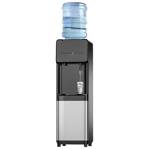 Euhomy top loading water dispenser with silver and black design