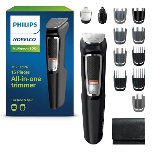 Philips Norelco Multigroom 3000 all-in-one trimmer kit with multiple attachments