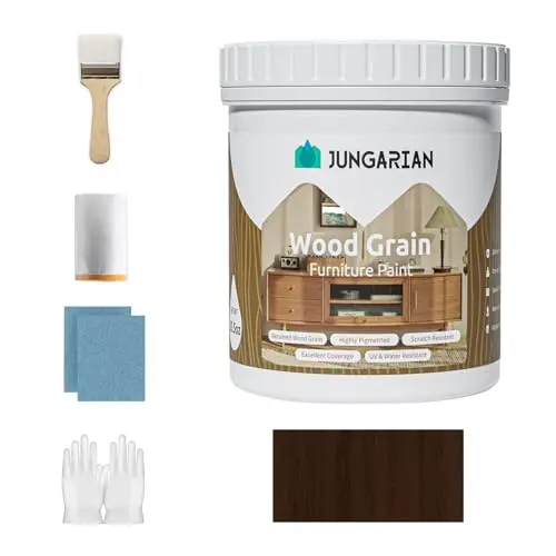 Jungarian wood grain furniture paint in dark oak for indoor and outdoor use