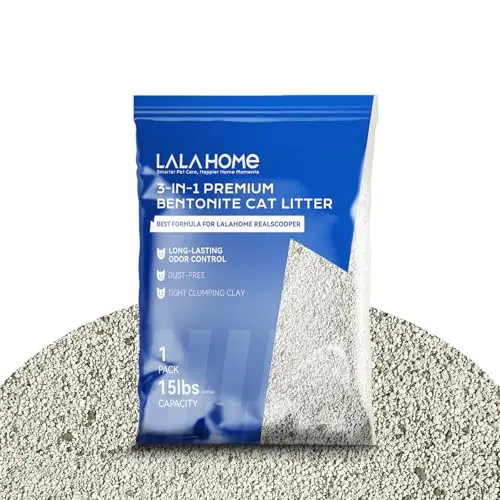 LALAHOME bentonite clumping cat litter unscented for odor control