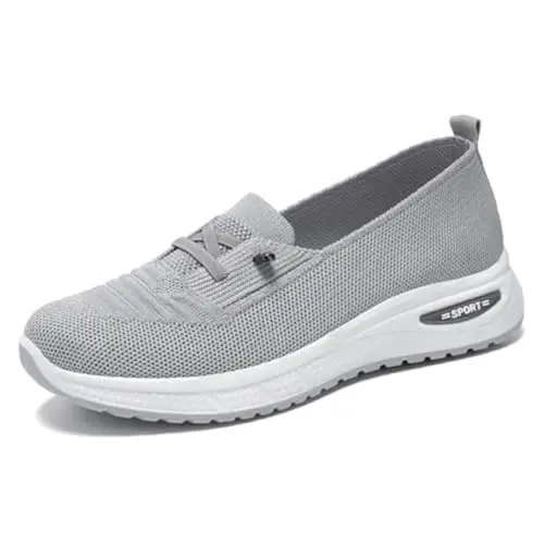 QLPOU women's slip-on sneakers with breathable mesh upper
