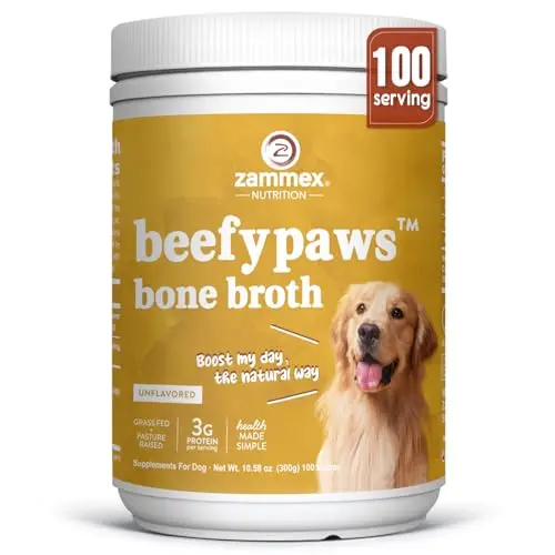 Zammex unflavored beef bone broth powder for dogs and cats