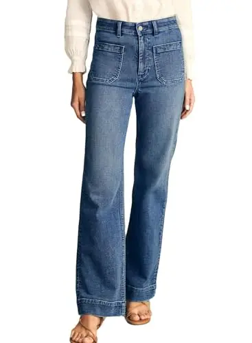 Astylish Women's Straight Leg Jeans in loose fit with patch pockets