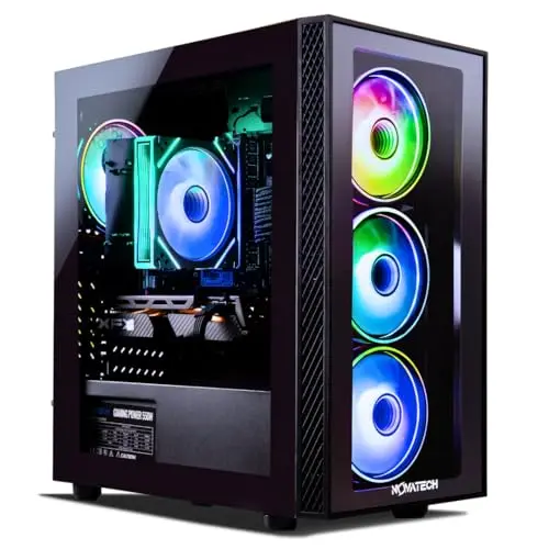 NOVATECH Phantom 2.0 gaming desktop with RGB fans and professional styling