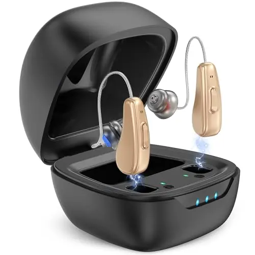 NVBOTY rechargeable hearing aids with noise cancellation behind the ear