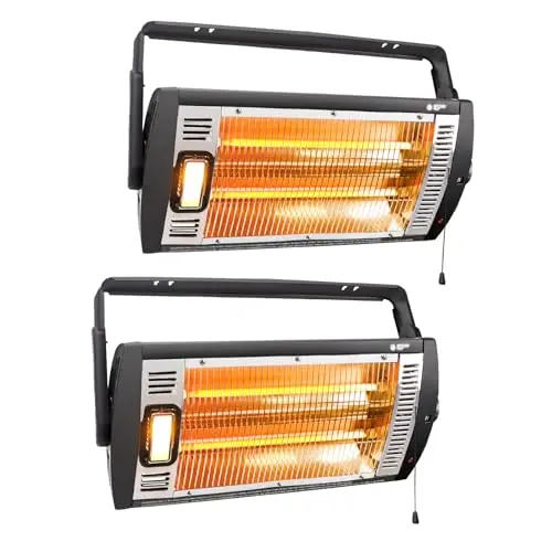 BEYOND HEAT ceiling mount garage heater with dual quartz tubes