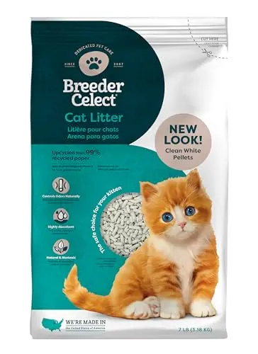 Breeder Celect Recycled Paper Cat Litter Pellets bag