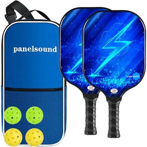 Panel Sound fiberglass pickleball paddles set with carrying case