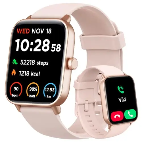 Smart watch for women with rectangular display and health monitoring features